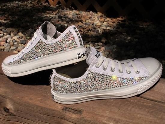 converse all star bianche con strass