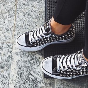 converse all star nere con borchie