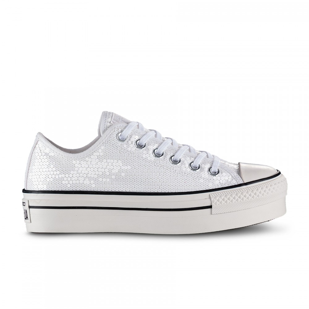 converse all star platform bianche