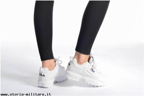 fila disruptor low bianche