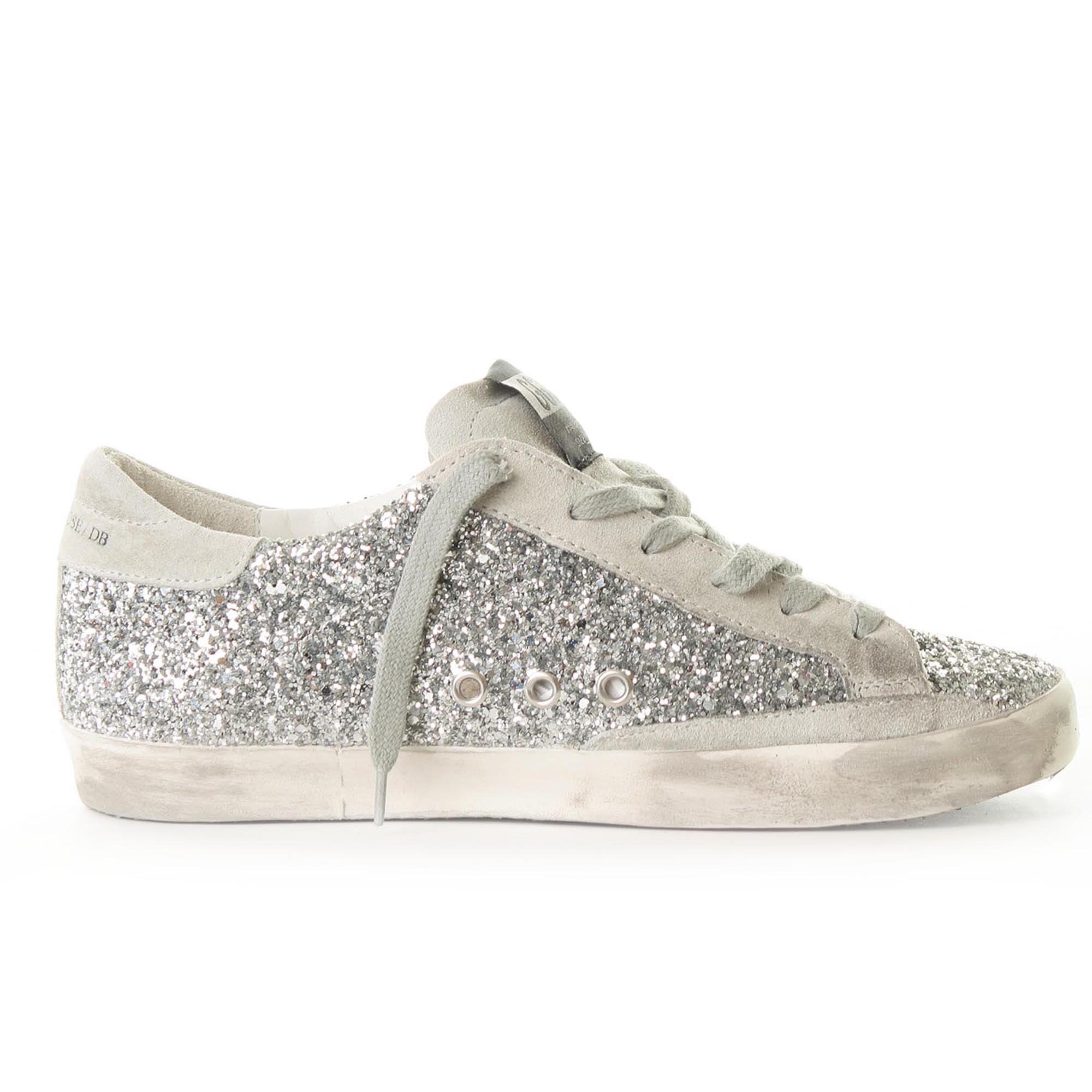 golden goose glitter argento