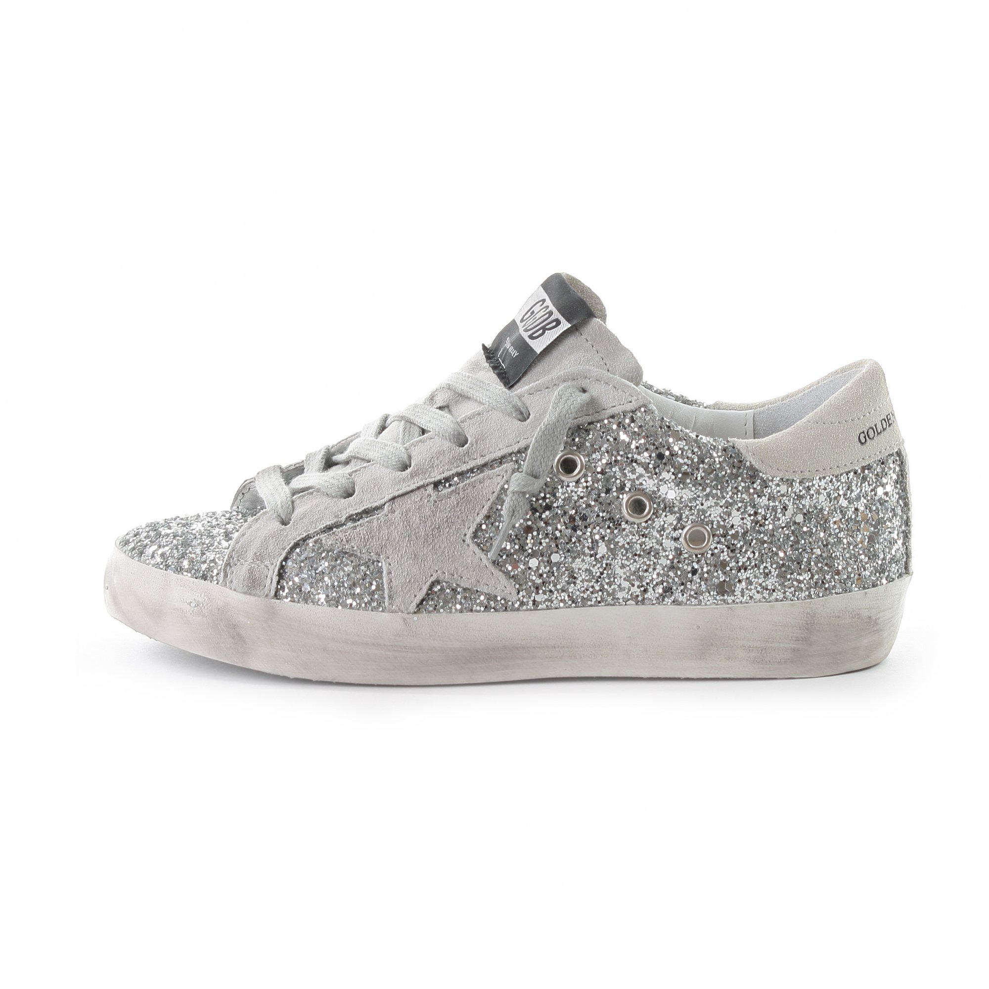 golden goose glitter argento